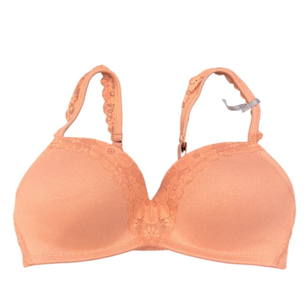 aerie Wireless Push Up Retro Lace Convertible Strap Bra - Dusty Pink 34DD